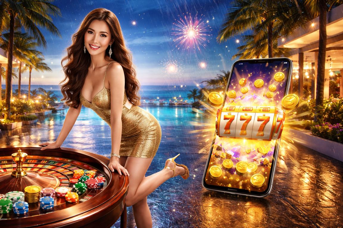 Màn hình roulette trực tuyến với phông nền bãi biển Đà Nẵng, thể hiện trải nghiệm live casino tại onbet2