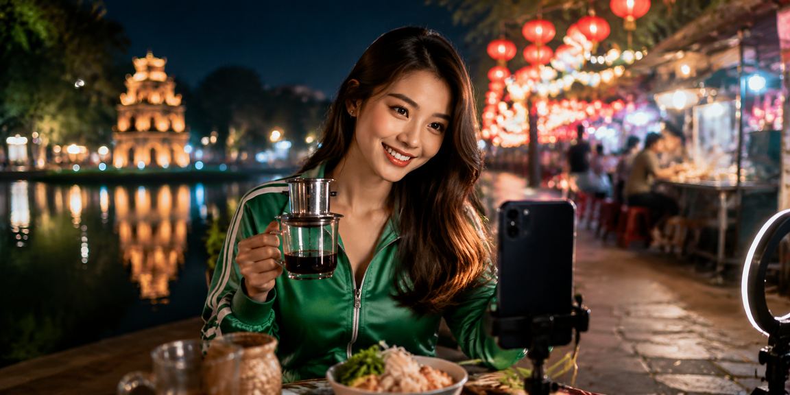 Người dùng Hà Nội truy cập onbet2 qua điện thoại bên tách cà phê