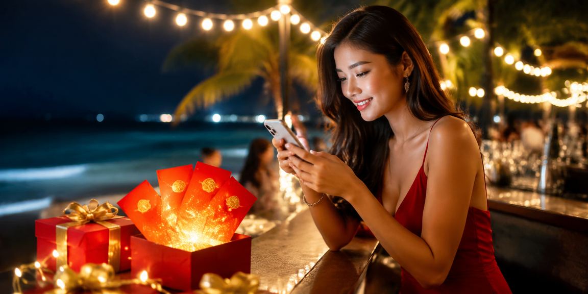 Người dùng nhận thưởng đỏ trên bãi biển Phú Quốc qua ứng dụng mobile
